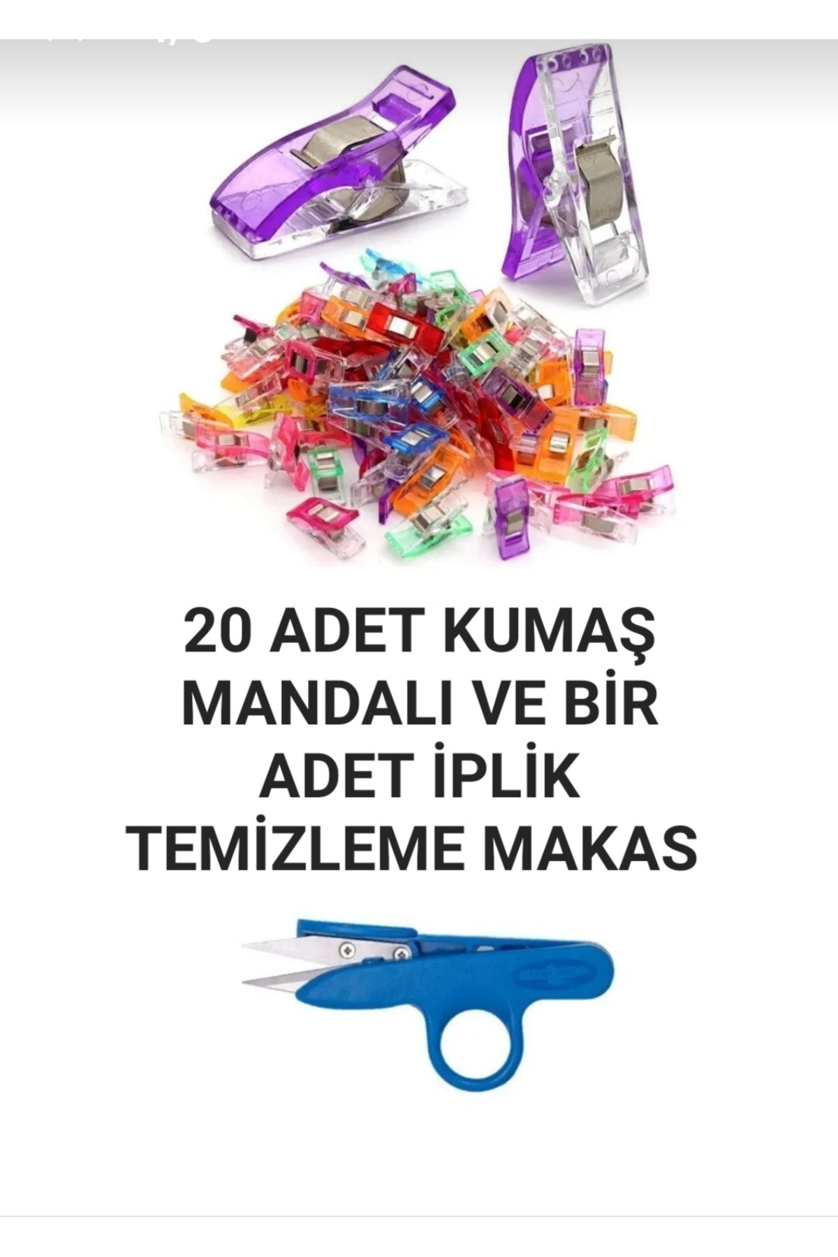 1_org_zoom-1003.jpg SİNGER PFAFF ZETİNA DİKİŞ MAKİNESİ 20 ADET KUMAŞ SIKIŞTIRMA MANDAL VE İPLİK TEMİZLEME MAKAS SETİ - Görsel 1