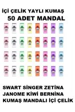 Dikiş Makine Çarşısı Singer Zetina Bındallı Janome 50 Adet Renkli Kumaş Mandalları