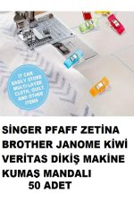 Dikiş Makine Çarşısı Singer Zetina Bındallı Janome 50 Adet Renkli Kumaş Mandalları - Görsel 2