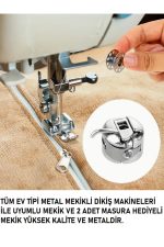Tüm Ev tipi zigzag ve düz dikiş makineleri için 1 adet metal mekik ve 2 adet metal masura hediye
