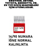 SİNGER ZETİNA JANOME MOONSTAR BERNİNA HOMEMAX PFAFF 14 NUMARA DİKİŞ MAKİNE İĞNE 10 ADET