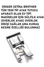 SİNGER PFAFF ZETİNA JANOME DÖRTLÜ AYAKS ETİ VE 10 ADET 1 PAKET 16 NO İĞNE - Görsel 5