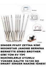SİNGER PFAFF ZETİNA JANOME DÖRTLÜ AYAKS ETİ VE 10 ADET 1 PAKET 16 NO İĞNE - Görsel 7