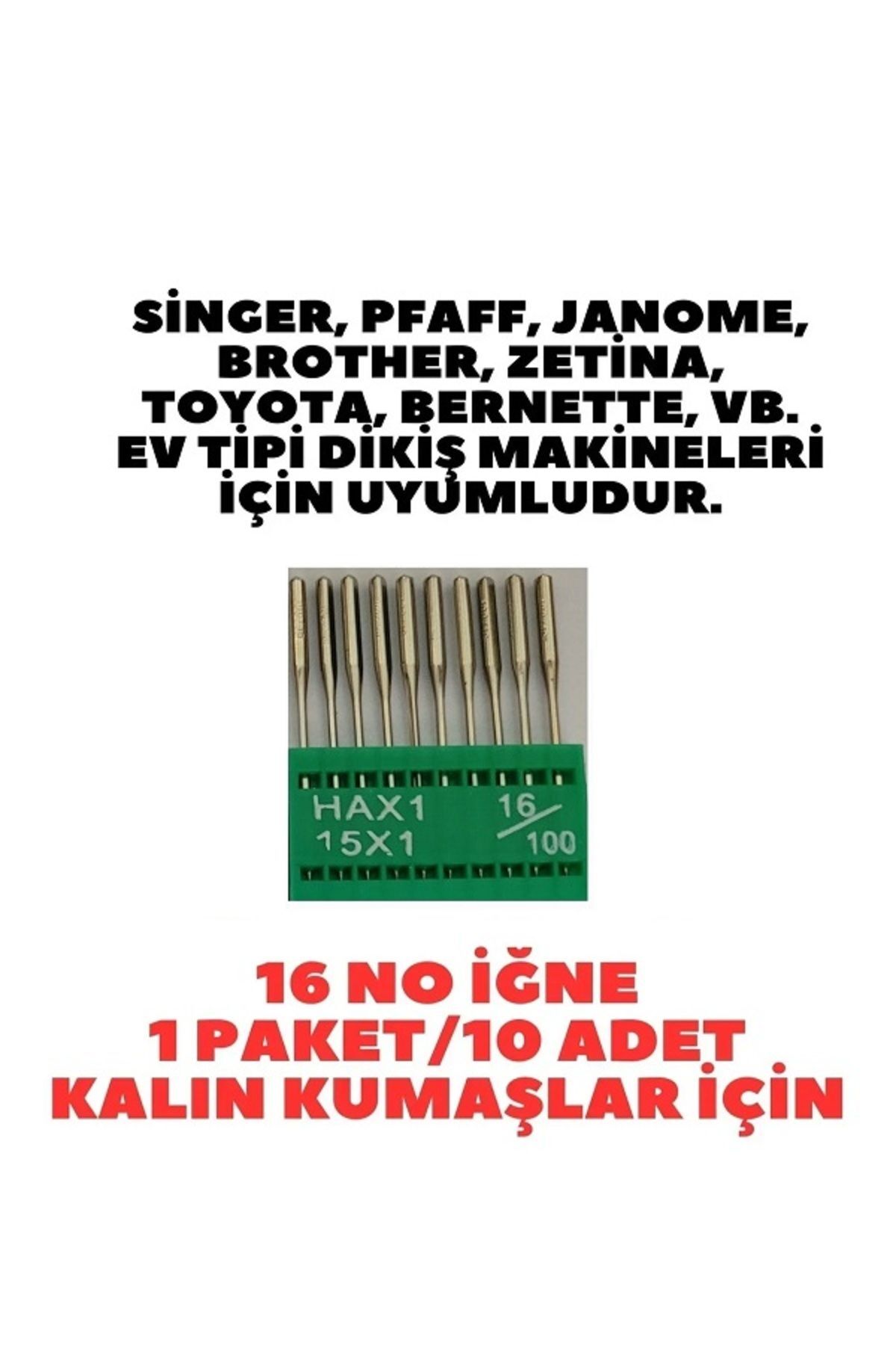 1_org_zoom-1188.jpg SİNGER BEKO ZETİNA JANOME MOONSTAR BERNİNA HOMEMAX PFAFF 16 NUMARA DİKİŞ MAKİNE İĞNE 10 ADET - Görsel 1
