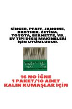 ZETİNA SİNGER JANOME BEKO MOONSTAR BROTHER 5'Lİ AYAK SET VE 10 ADET 16 NUMARA EV TİPİ MAKİNE İĞNESİ - Görsel 7