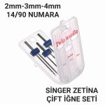 Singer Pfaff Zetina Janome Brother (2mm-3mm-4mm) 14/90 numara yüksek kalite çift iğne seti