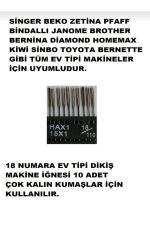 Singer Beko zetina ev tipi dikiş makine iğnesi 18 Numara kalın kumaşlar için