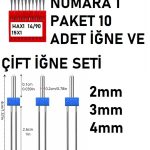 Singer Zetina Janome (2mm/90-3mm/90-4mm/90 çift iğne ) Ve 14 No Normal Dikiş Iğnesi)