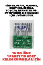 Singer Beko Zetina Janome Uyumlu Dikiş Makine Iğnesi (12-14-16 Numara -30 Adet Iğne) 3 Paket - Görsel 2