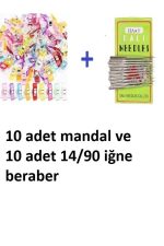 Dikiş Nakış Plastik Klips Tutucu Mandal (RENKLİ 10 ADET)- Dali Ev Tipi Makine Iğnesi 14/90 10 Adet - Görsel 2