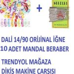 Dikiş Nakış Plastik Klips Tutucu Mandal (renkli 10 Adet)- Dali Ev Tipi Makine Iğnesi 14/90 10 Adet