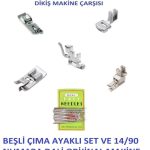 Singer,beko,zetina,janome, Beşli Ayak Seti :çıma Nervür,kıvırma,sürfile,büzgü 14 Numara Iğne 10 Ad.