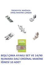 Singer,beko,zetina,janome, Beşli Ayak Seti :çıma Nervür,kıvırma,sürfile,büzgü 14 Numara Iğne 10 Ad.