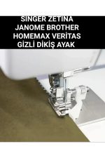 SİNGER ZETİNA JANOME BROTHER UYUMLU GİZLİ DİKİŞ AYAK - Görsel 2