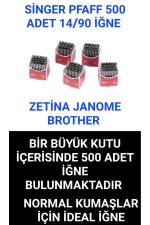 Singer Pfaff Janome Zetina 14/90 numara 1 kutu 500 adet ev tipi dikiş makine iğnesi - Görsel 4