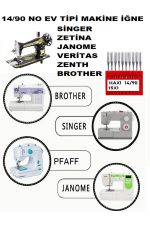 Singer Pfaff Janome Zetina 14/90 numara 1 kutu 500 adet ev tipi dikiş makine iğnesi - Görsel 8