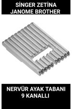 Zetina singer Janome Brother nervür ayak tabanı ve çift iğne ayak seti (2mm-3mm-4mm) - Görsel 6