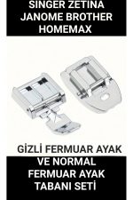 Singer Zetina Janome Normal fermuar(sağ-sol) ve Gizli fermuar ayak tabanı seti