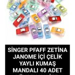 Singer Zetina Pfaff Janome içi çelik yaylı 40 adet kumaş mandalı