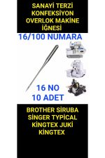 SİNGER BROTHER SİRUBA TYPİCAL KİNGTEX SANAYİ TERZİ KONFEKSİYON OVERLOK MAKİNE İĞNESİ 16/100 NUMARA