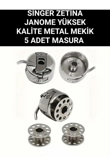 Genel Marka tüm ev tipi dikiş makine metal mekik 5 adet masura hediye