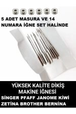 SİNGER ZETİNA BROTHER 14 NUMARA 10 ADET İĞNE VE 5 ADET METAL İPLİK MASURASI SETİ - Görsel 4