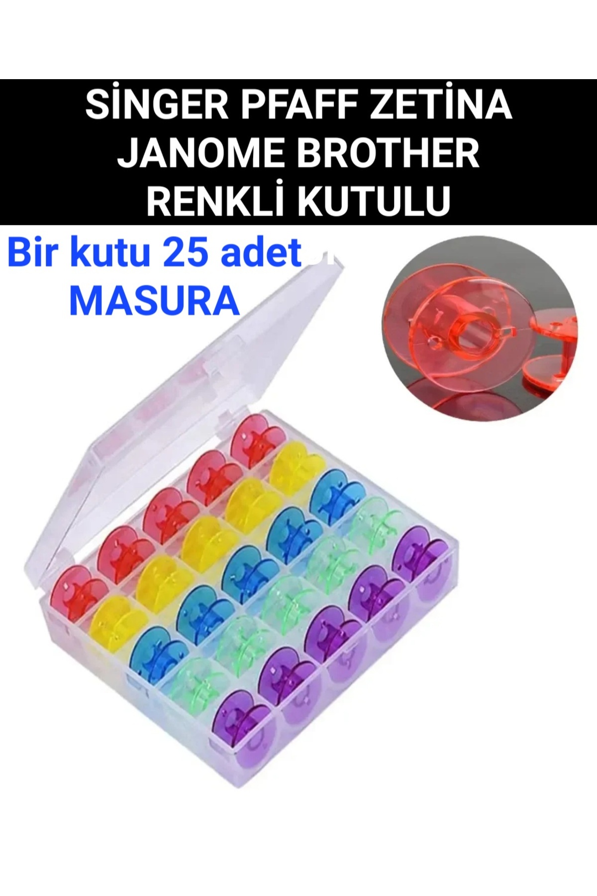 1_org_zoom-352.jpg Singer Pfaff zetina tüm ev tipi dikiş makinaları için 25 adet renkli kutulu masura - Görsel 1