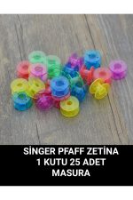 Singer Pfaff zetina tüm ev tipi dikiş makinaları için 25 adet renkli kutulu masura - Görsel 4