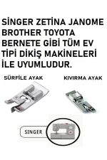Singer,zetina,brother Janome Beşli Ayak Set (nervür,kıvırma,sürfile,büzgü,gizli Fermuar Ayak) - Görsel 2