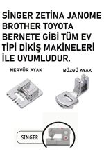 Singer,zetina,brother Janome Beşli Ayak Set (nervür,kıvırma,sürfile,büzgü,gizli Fermuar Ayak) - Görsel 3
