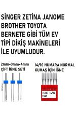 SİNGER ZETİNA 9'LU AYAK SETİ BİR PAKET ÇİFT İĞNE SETİ-14/90 NUMARA İĞNE (11 PARÇA SET HALİNDE) - Görsel 6