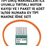 SİNGER ZETİNA ZENITH OMEGA TÜM DİKİŞ MAKİNELERİ İLE UYGUN MOTOR KAYIŞI VE 16 NUMARA 10 ADET İĞNE SET