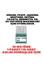 SİNGER ZETİNA ZENITH OMEGA TÜM DİKİŞ MAKİNELERİ İLE UYGUN MOTOR KAYIŞI VE 16 NUMARA 10 ADET İĞNE SET - Görsel 3