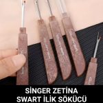 Singer Zetina Pfaff Brother Büyük boy ilik sökücü ağaç sap desenli Yüksek kalite