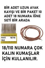 Singer Zetina uzun ayak kayışı 1.83cm yanında 18 numara iğne 10 adet beraber - Görsel 5