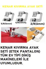 Singer Zetina Janome ÖZEL Kıvırma Ayak seti (ayarlı) 2/8 (6mm)- 4/8(13mm)-5/8(16mm) 3 Adet 1tk