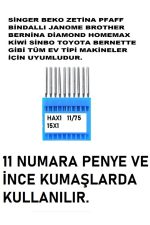 SİNGER PFAFF ZETİNA JANOME GİBİ TÜM EV TİPİ MAKİNELERİ İÇİN YÜKSEK KALİTE 11/75 NUMARA 10 ADET İĞNE