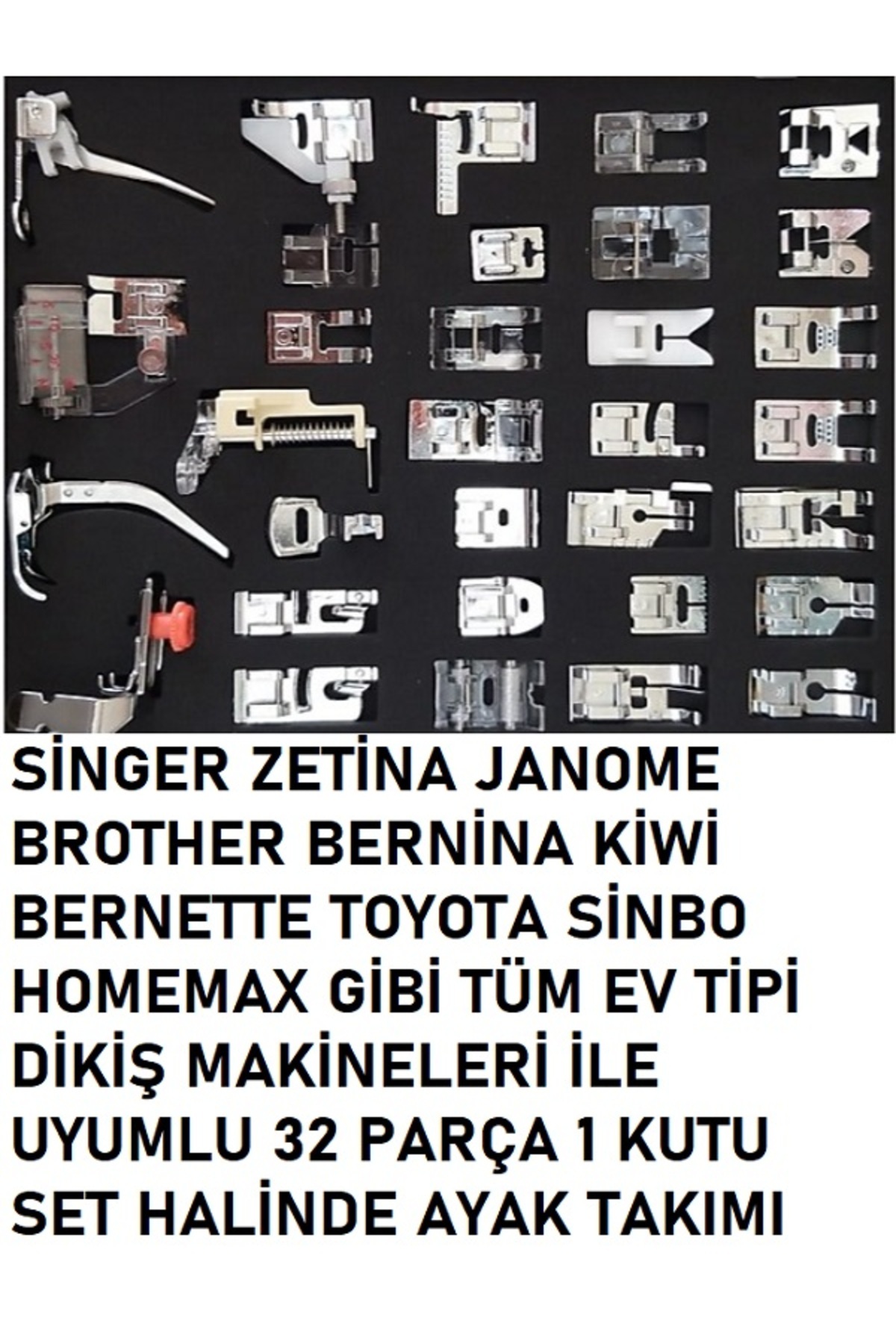 1_org_zoom-651.jpg SİNGER ZETİNA BROTHER VB. GİBİ TÜM MAKİNELERLE UYUMLU 32 PARÇA YÜKSEK KALİTE AYAK SETİ (1 KUTU) - Görsel 1