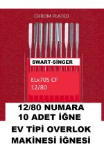 SİNGER VE TÜM EV TİPİ OVERLOK MAKİNELERİ İÇİN 12/80 VE 14/90 NUMARA 20 ADET OVERLOK MAKİNE İĞNESİ - Görsel 3
