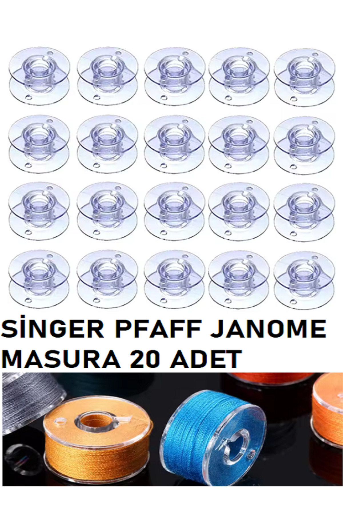 1_org_zoom-672.jpg Singer Pfaff Zetina Janome Homemax Brother Kiwi gibi ev makinelerine Uyumlu plastik Masura 20 adet - Görsel 1