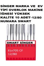 SİNGER VE TÜM EV TİPİ OVERLOK MAKİNELERİ İÇİN 12/80 VE 14/90 NUMARA 20 ADET OVERLOK MAKİNE İĞNESİ - Görsel 5