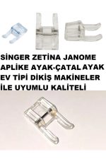 Singer Zetina Açık Parmak Piko Aplike Ayak Tabanı Plastik Şeffaf 5mm (ÇATAL AYAK) - Görsel 2