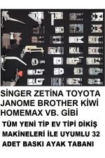 SİNGER ZETİNA JANOME BROTHER HOMEMAX 32 PARÇA EV TİPİ DİKİŞ MAKİNE AYAK SETİ