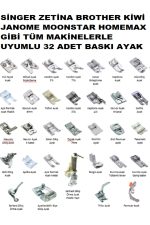 SİNGER ZETİNA JANOME BROTHER HOMEMAX 32 PARÇA EV TİPİ DİKİŞ MAKİNE AYAK SETİ - Görsel 2