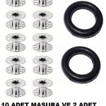 Sınger Zetina Dikiş Makinesi Demir Masura Ve Masura Lastiği (10 Adet Masura Ve 2 Adet Lastik)