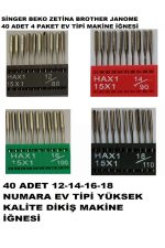 Singer pfaff Zetina Uyumlu Dikiş Makine Iğnesi (12-14-16-18 Numara -40 Adet)UÇANTEKSTİL KALEM HEDİYE - Görsel 7