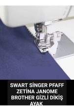 Singer Pfaff Zetina Janome Brother ayarlı gizli dikiş ayak - Görsel 2