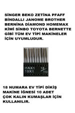 Singer Pfaff Zetina 40 ADET İĞNE SETİ VE 5 ADET AYAK ÇİFT İĞNE SETİ - Görsel 6
