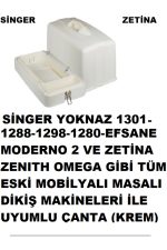 Dikiş Makinesi Çanta (tüm Eski Mobilyalı Masalı Makinelere Uygun Menteşeli Çanta) Renk Krem